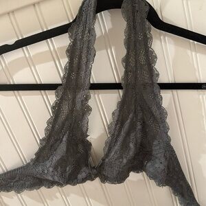 free People lace bralette, size s, grey
